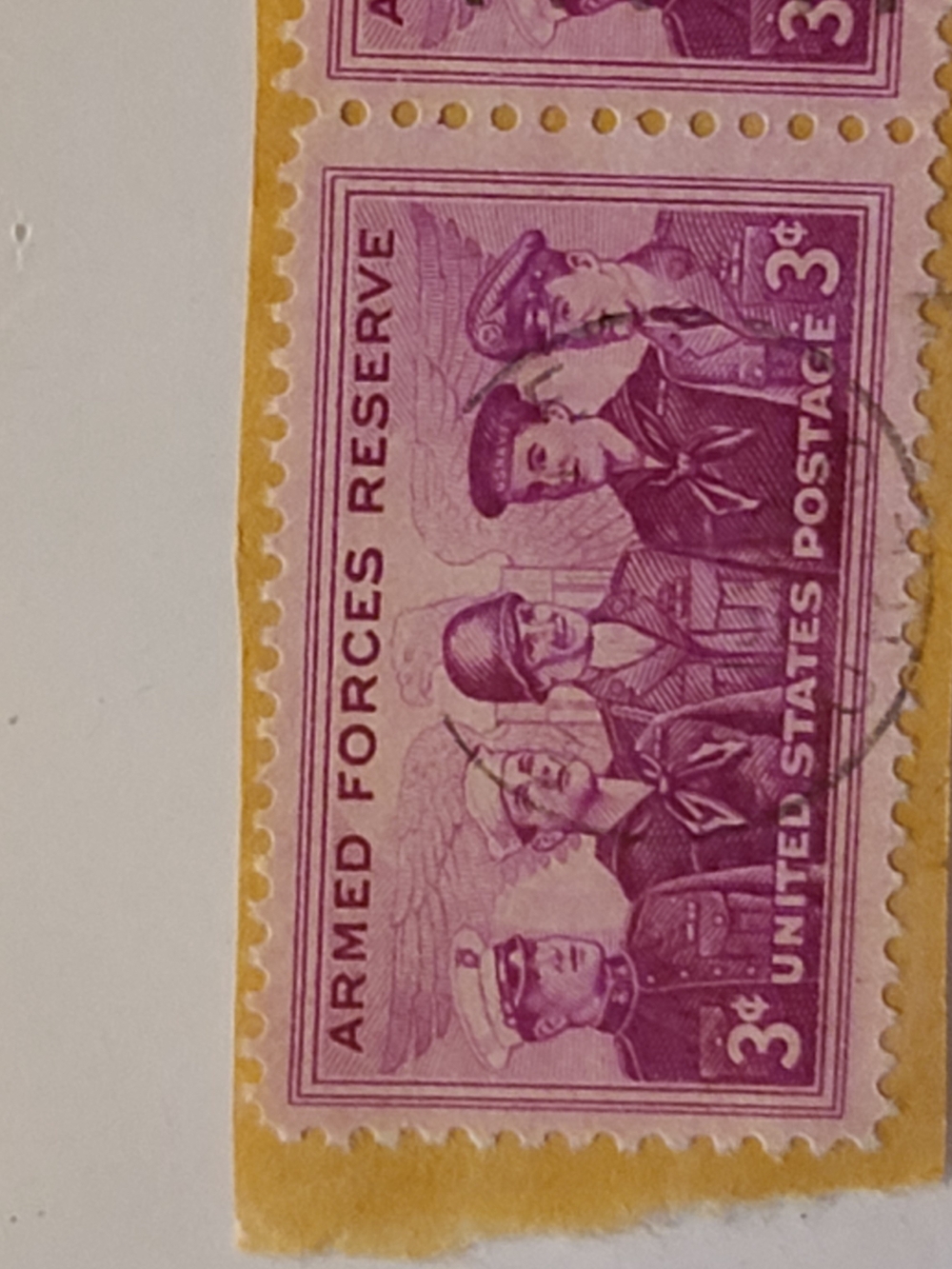 Vintage Purple Armed Forces Reserve US Postage Stamp - Vintage